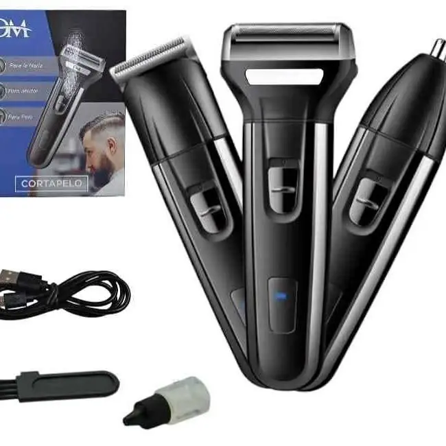 Corta barba 3 en 1 recargable