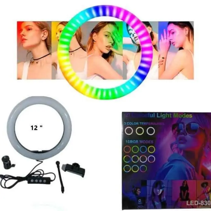 Aro selfie LED rbg 12PLG