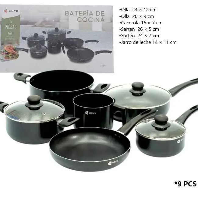 Set de olla antiadherente 9 PIEZASOR-118