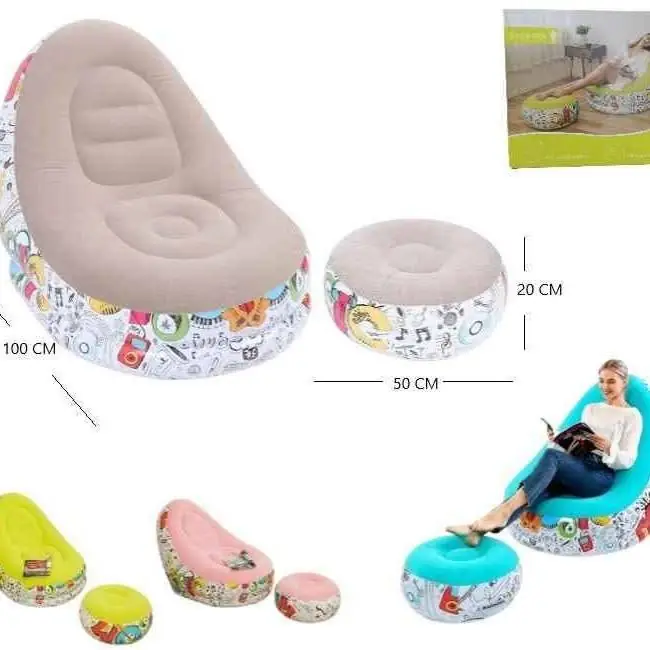 Sillon inflable grafiti con reposapies