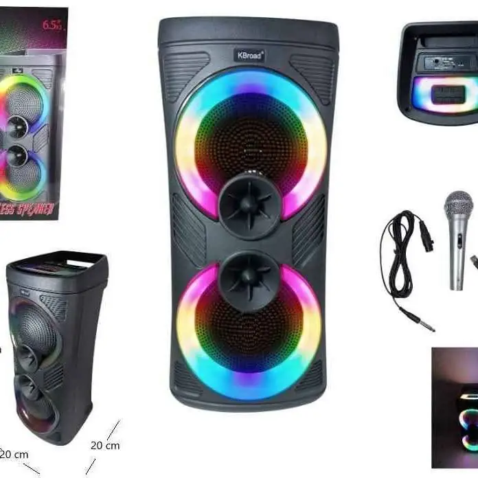 Parlante 6.5X2 plg RGB BT/FM/MP3