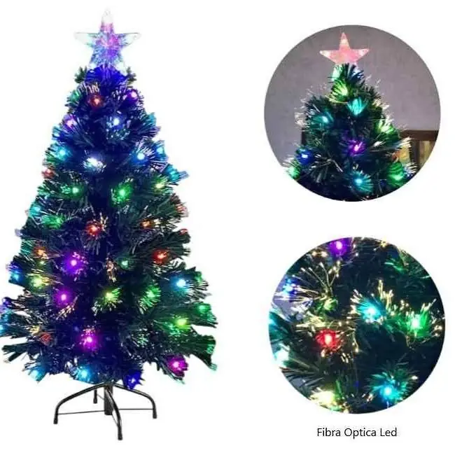 Arbol de navidad luces fibra optica con ESTRELLAPOL-31A