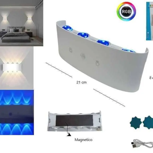 LED de pared bidireccional RGB C/sensor imantada