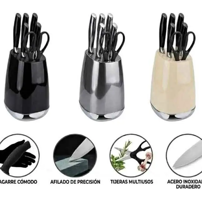 Set de cuchillos con base