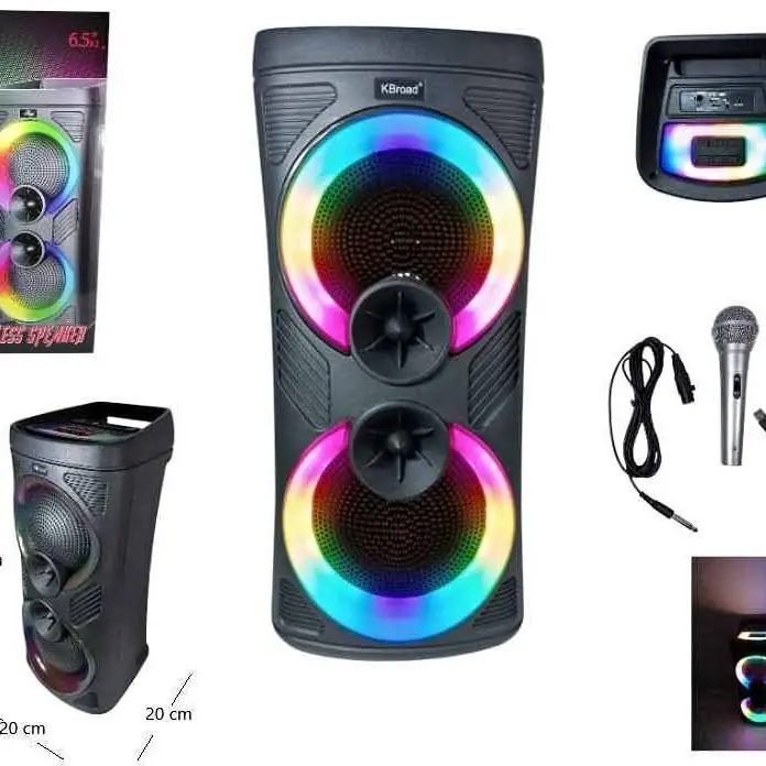 Parlante 6.5X2 plg RGB BT/FM/MP3KTS-1860