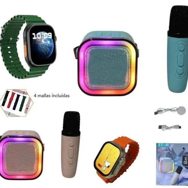 Set de parlante K12 C/ 1 microfono y reloj smart