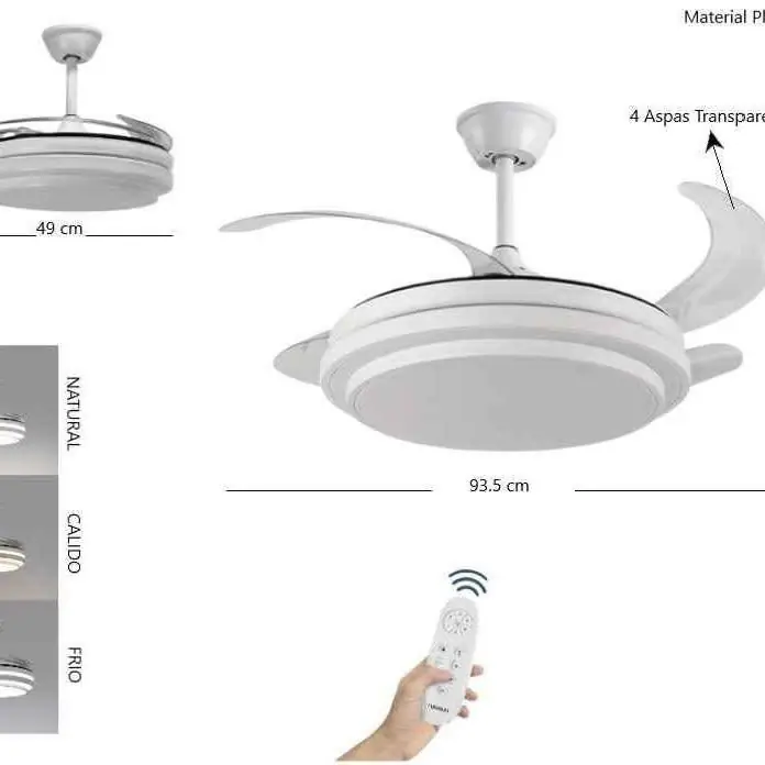 Ventilador de techo C/luz calida/frio