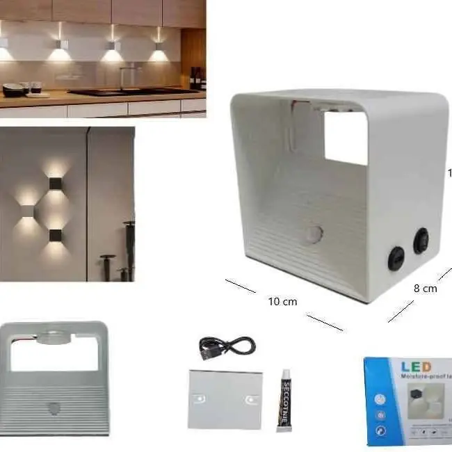 LED de pared calido bidireccional C/sensor C/iman
