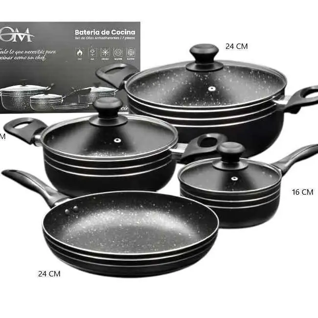 Set de ollas antiadherente 7PCS