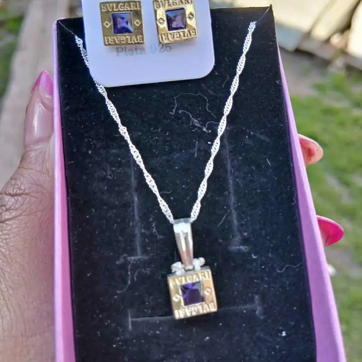 Cadenita 50cm plata y oro violeta