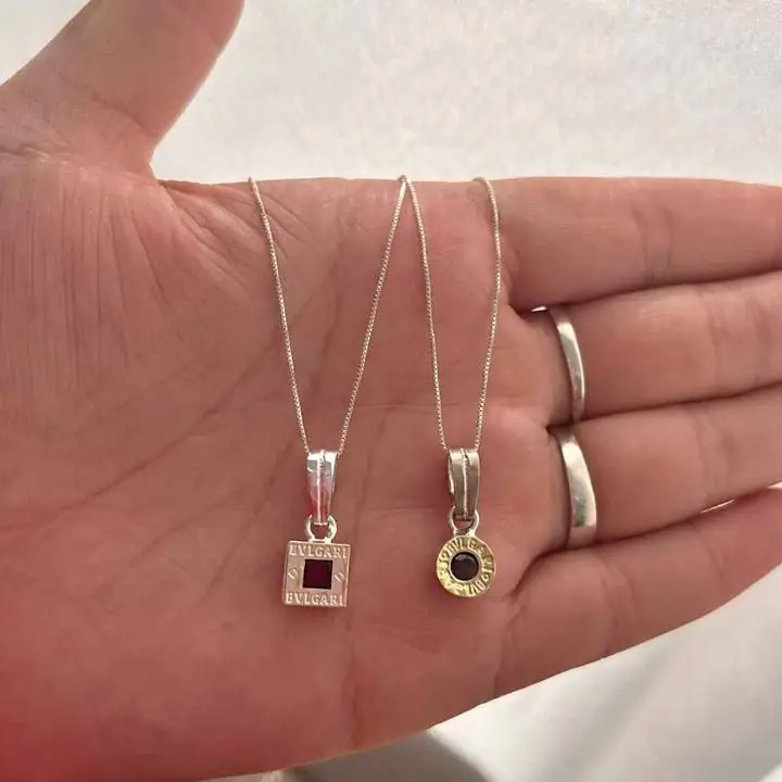 Cadenita plata y oro Bvlgari mini
