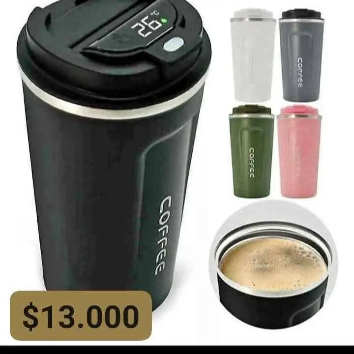 Vaso termico con sensor rosa y verde