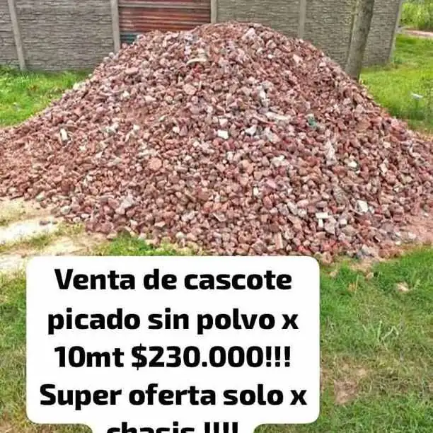 Venta de cascote picado sin polvo x 10mt ! super oferta !