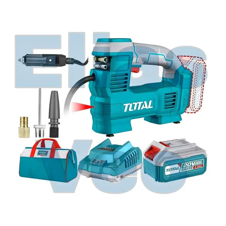 Kit inflador de aire digital portatil total