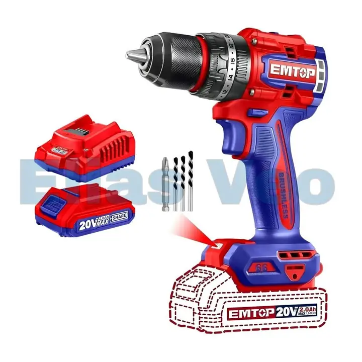 Taladro Percutor 66nm Inalambrico 20v Emtop