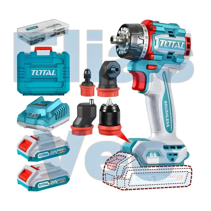 Kit taladro atornillador 66nm 4 en 1 total