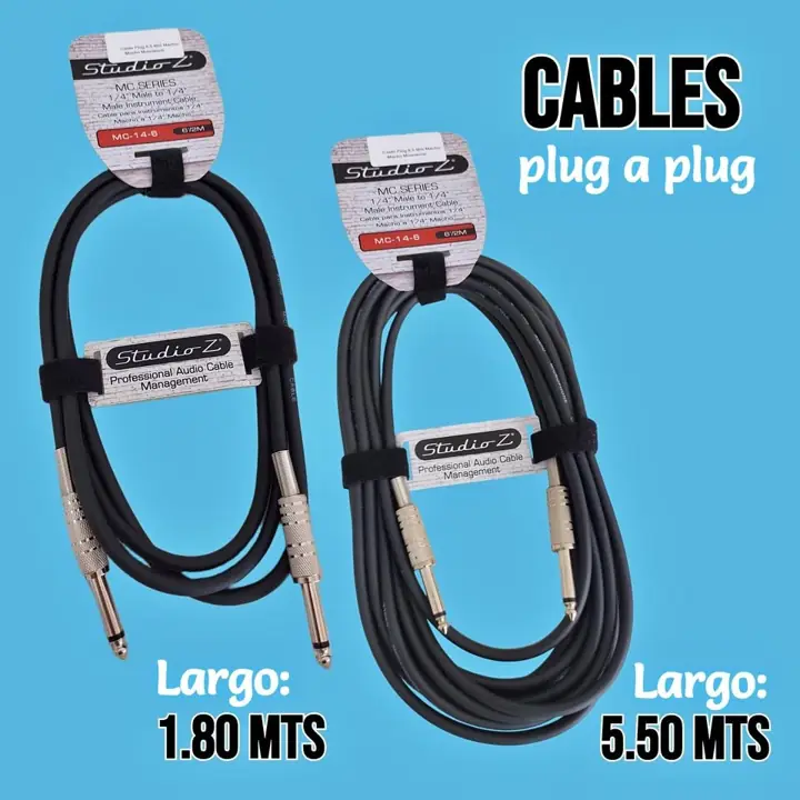 Cable Studio z - plug a plug - para guitarra - de 1.80 y de 5.50 mts
