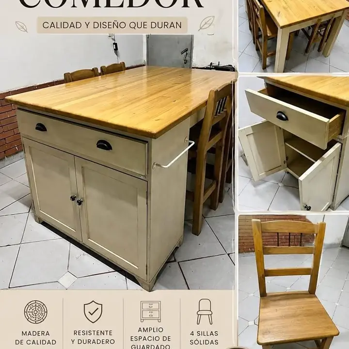 Mesa con modular para cubierto platos muy buena calidad