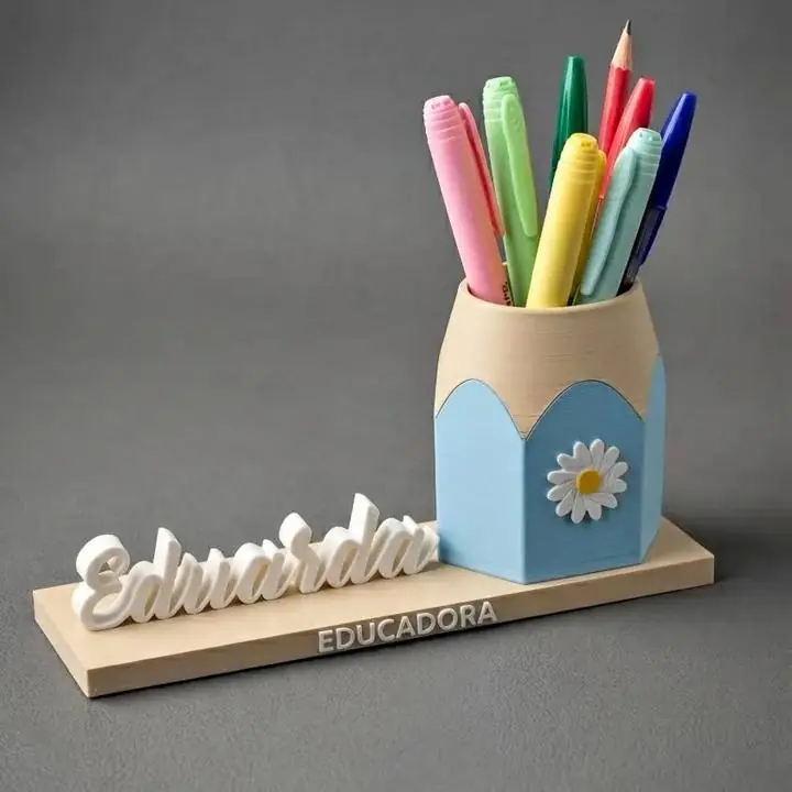 Porta lapices con nombre personalizado 3D impresiones