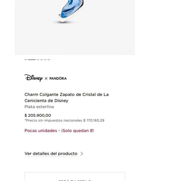 Lleva el charm zapato plata 925 Pandora sellado en caja y bolsa a menos de la mitad del precio shopp