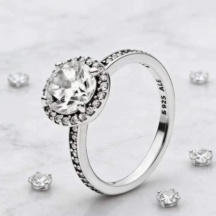 Anillo Pandora original sellado con sus cajas y bolsa talle 16 plata 925 con diamante blanco !
