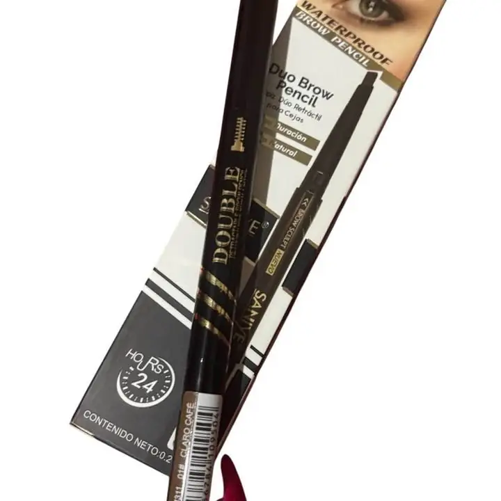 Delineador retráctil marrón efecto natural de cejas ! Hipoalergenico dúo con peine de cejas