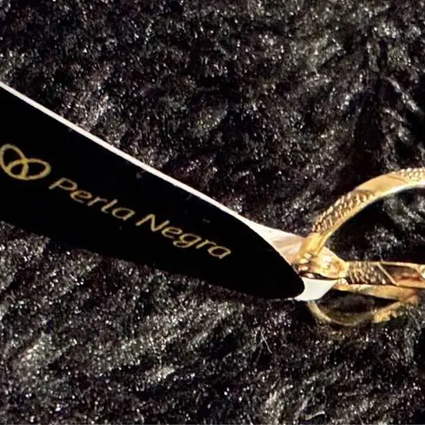 Argollas de perla negra oro 14!