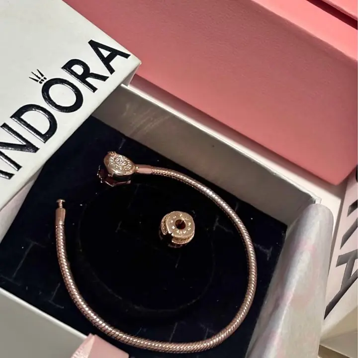 Pulsera Pandora plata 925 rose ! Charm Pandora sellado con sello ale en caja y bolsa!