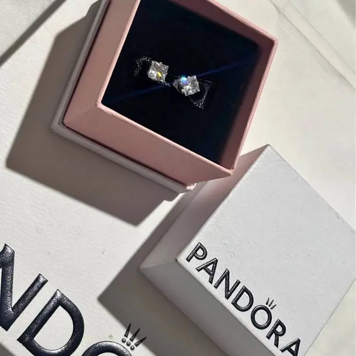 Aros con piedra blanca Tri color Pandora ! Envíos o entregas personales