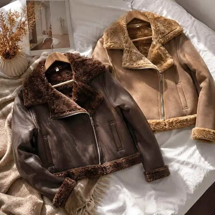 Camperas eco cuero con piel woman talle s m y L
