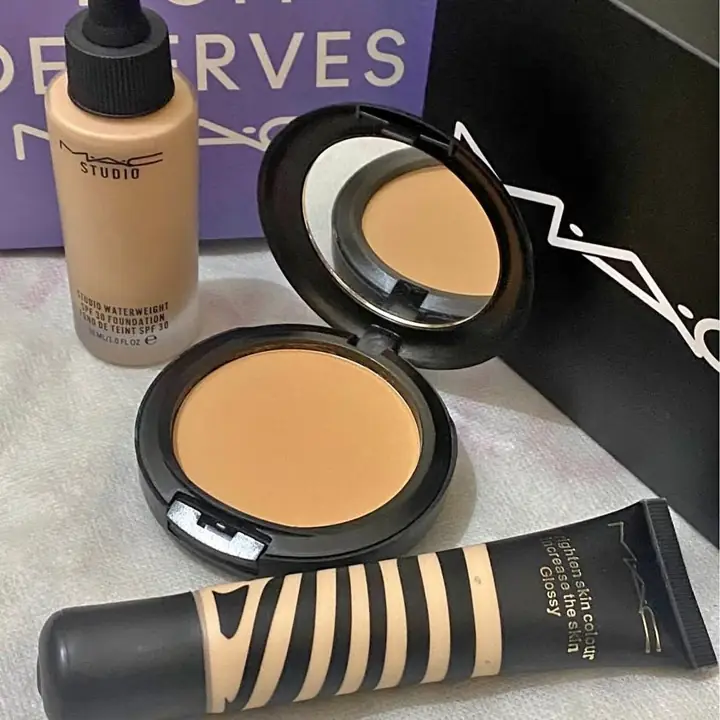 Polvo compacto fix foundation + base vidrio + corrector pomo con iluminación! Envíos o entregas pers