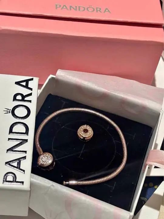 Pulsera rose plata 925 sellada ale Pandora + charm sellado !