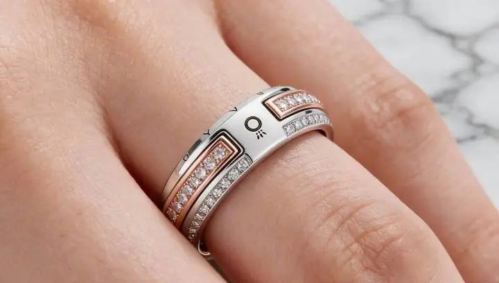 Anillo de Pandora plata 925 sello ale baño rose ! Talle 16 con piedras ! Original en su estuche