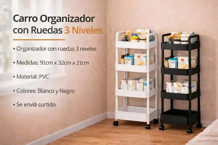 Carro organizador con ruedas 4NIVELES TR401