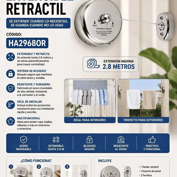 Tender extensible retractil