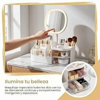 Organizador de maquillaje con espejo incluido