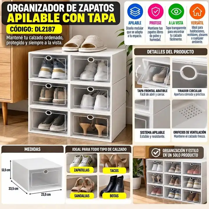 Organizador de zapatos apilable