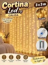 Cortina LED calida 3X3METROS