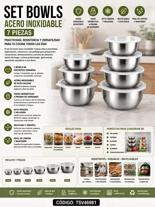 Set de bowls 7 piezas