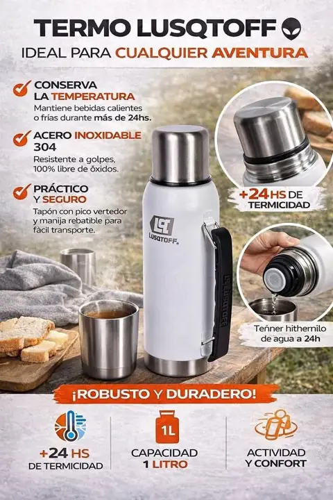 Termo 1 lts acero lusqtoff TL1-9B