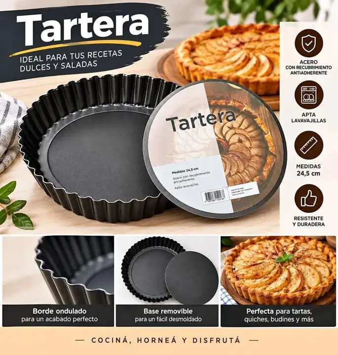 Tartera alta desmontable antiadherente