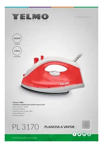 Plancha a vapor 1400W yelmo
