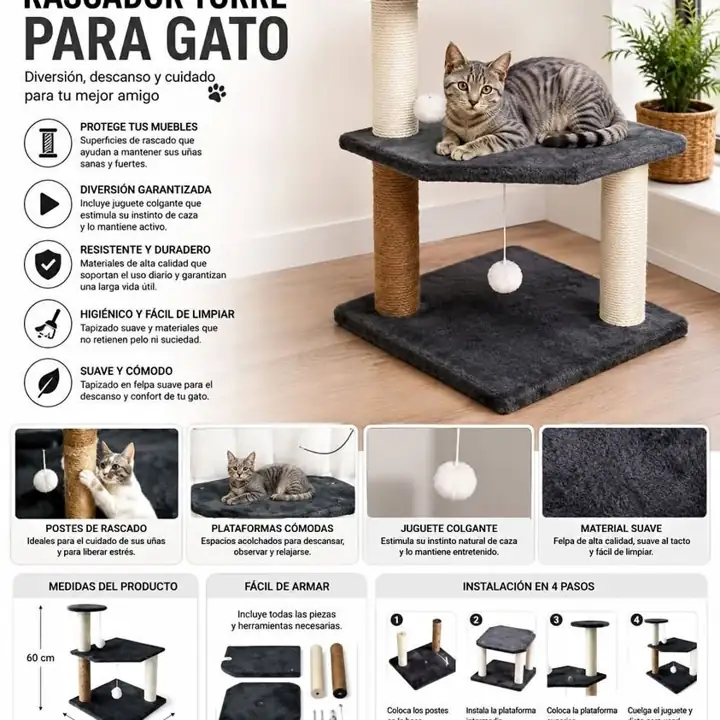 Rascador torre para gato