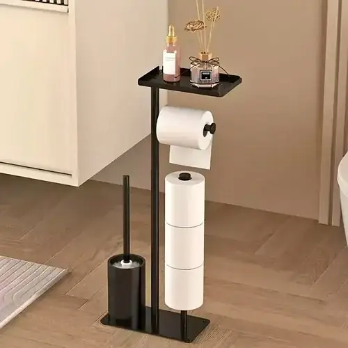 Porta rollo papel higienico baño con escobilla