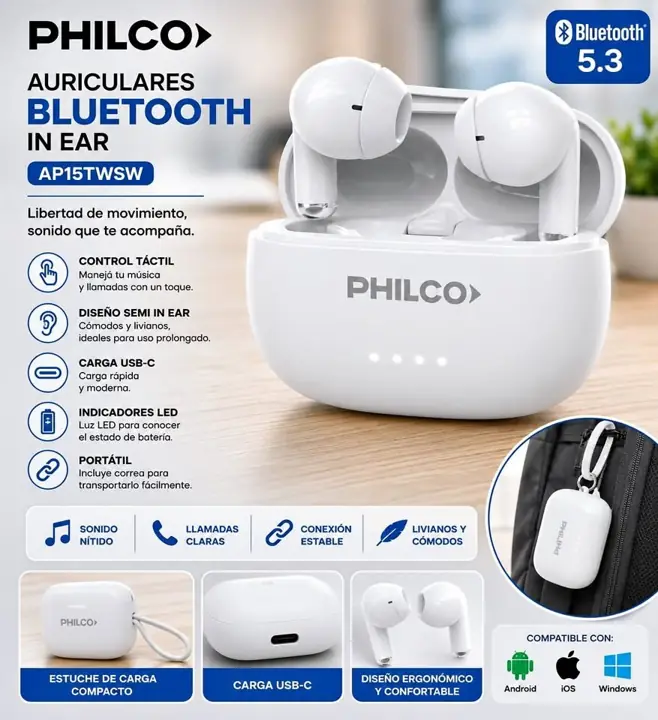 Auriculares bluetooth phillco
