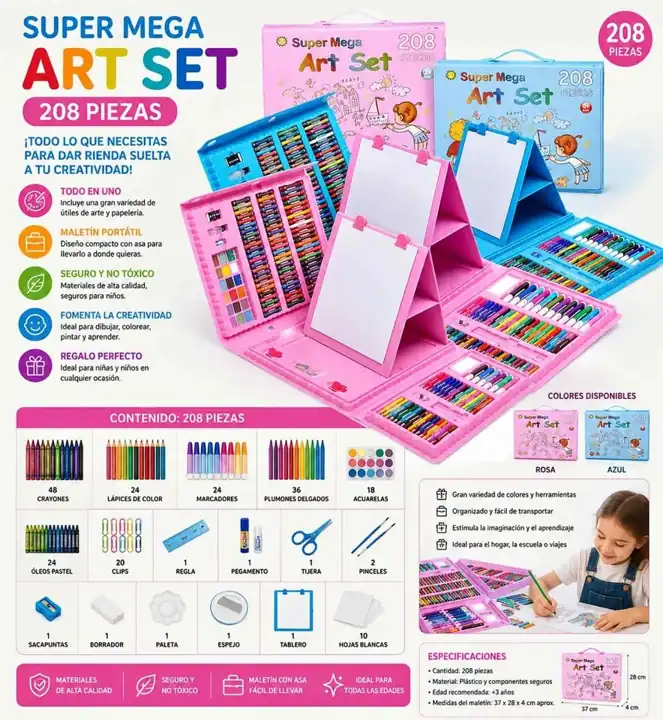 Valija set de arte 208 DIBUJO0 LB29 TSV172 val-ro
