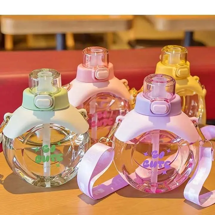 Botella infantil redonda con correa