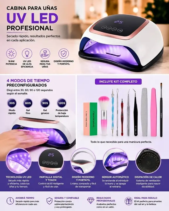 Cabina para uñas UV LED profesional