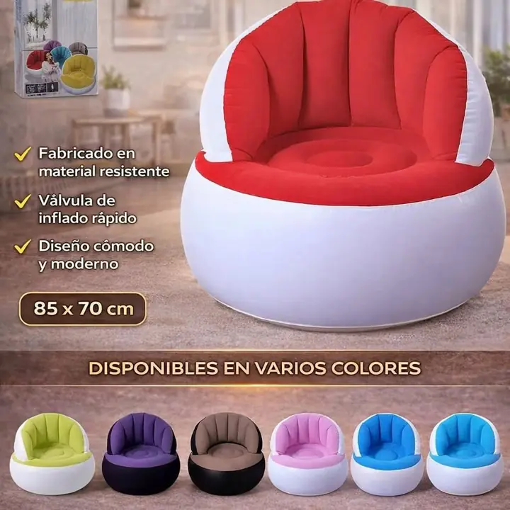 Sofa sillon puff almeja inflable
