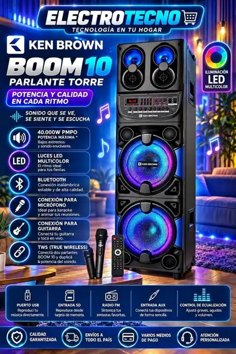 Parlante ken brown boom 10 ( pequeño detalle estético en la esquina superior)